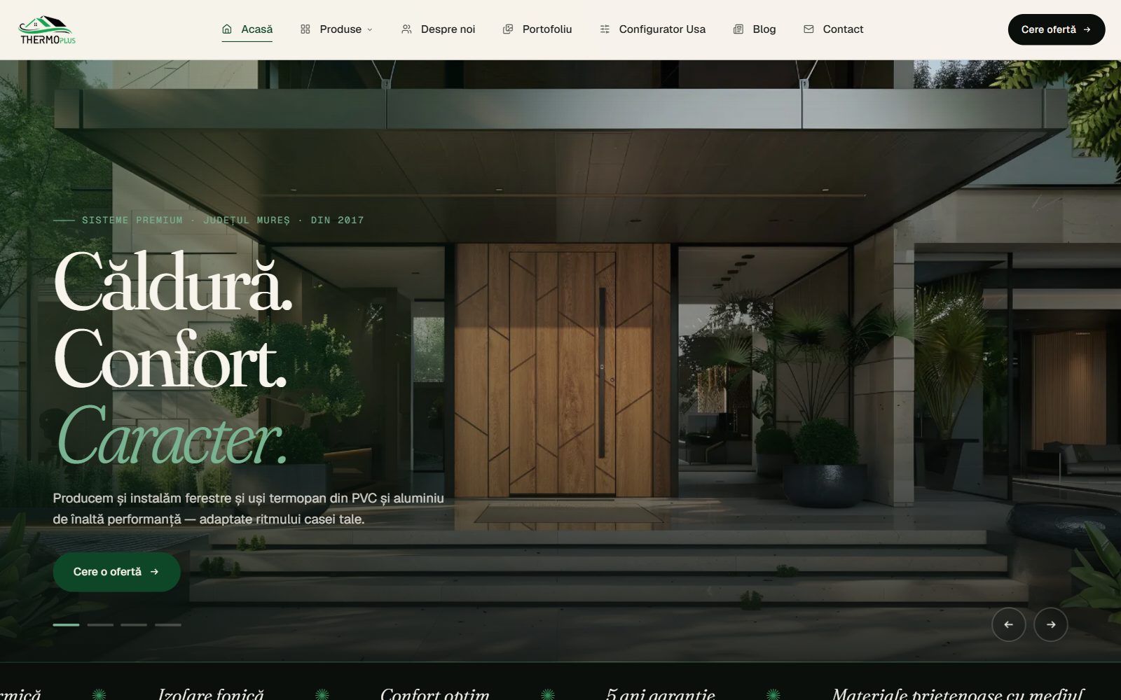 Site-ul ThermoPlus realizat de Startup Delivery — pagina principală pe desktop