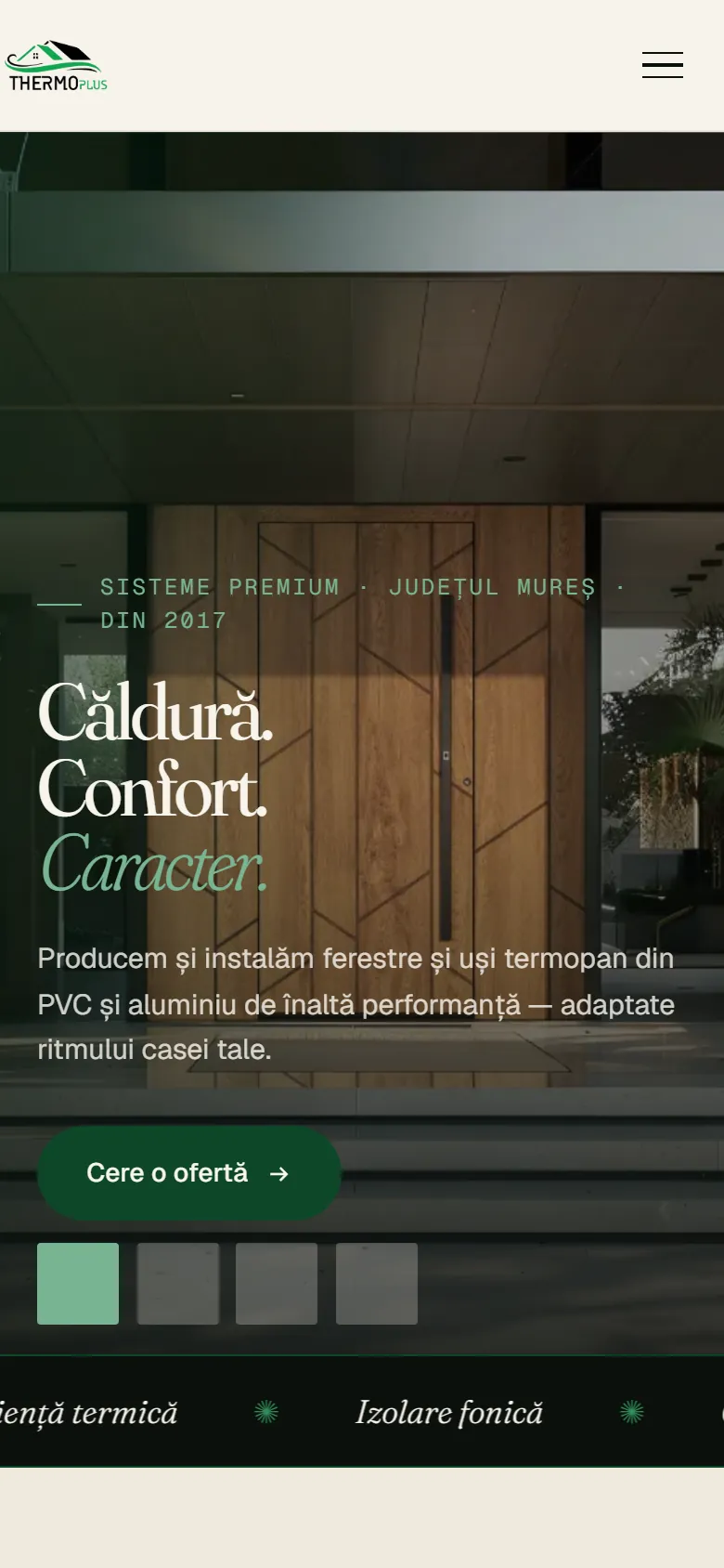 Site-ul ThermoPlus pe telefon — versiunea mobilă