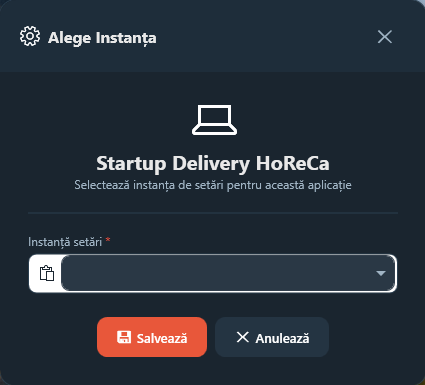 Alegere instanta de setari