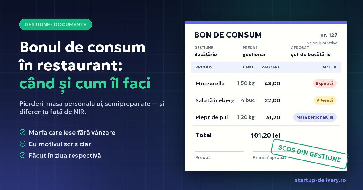 Bon de consum în restaurant: ce e, când îl faci și cum