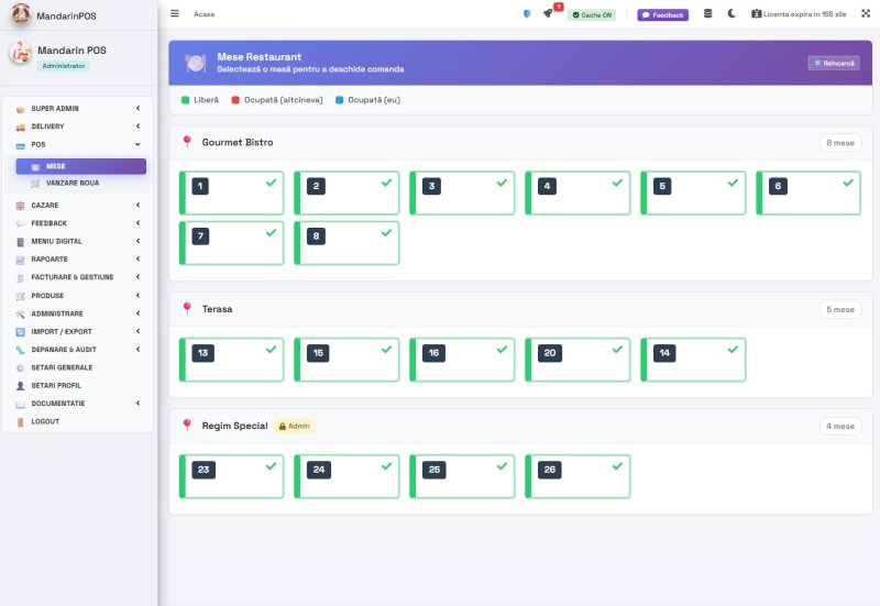 Layout mese restaurant — fiecare masă poate avea cod QR propriu pentru meniu digital
