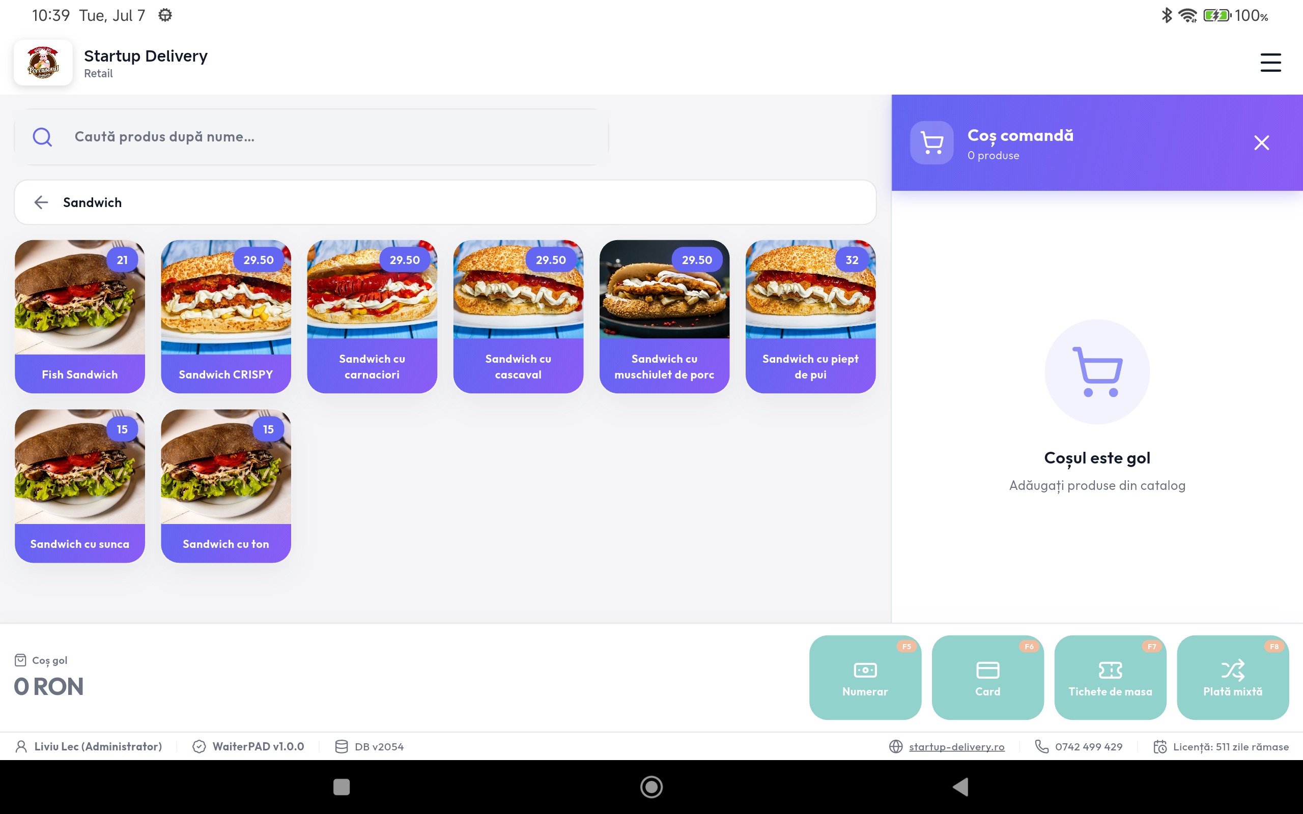 Produse pe categorie — WaiterPad mod retail